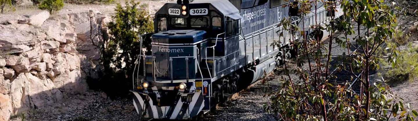 Chepe Express Train Arriving In Divisadero Mexico 1